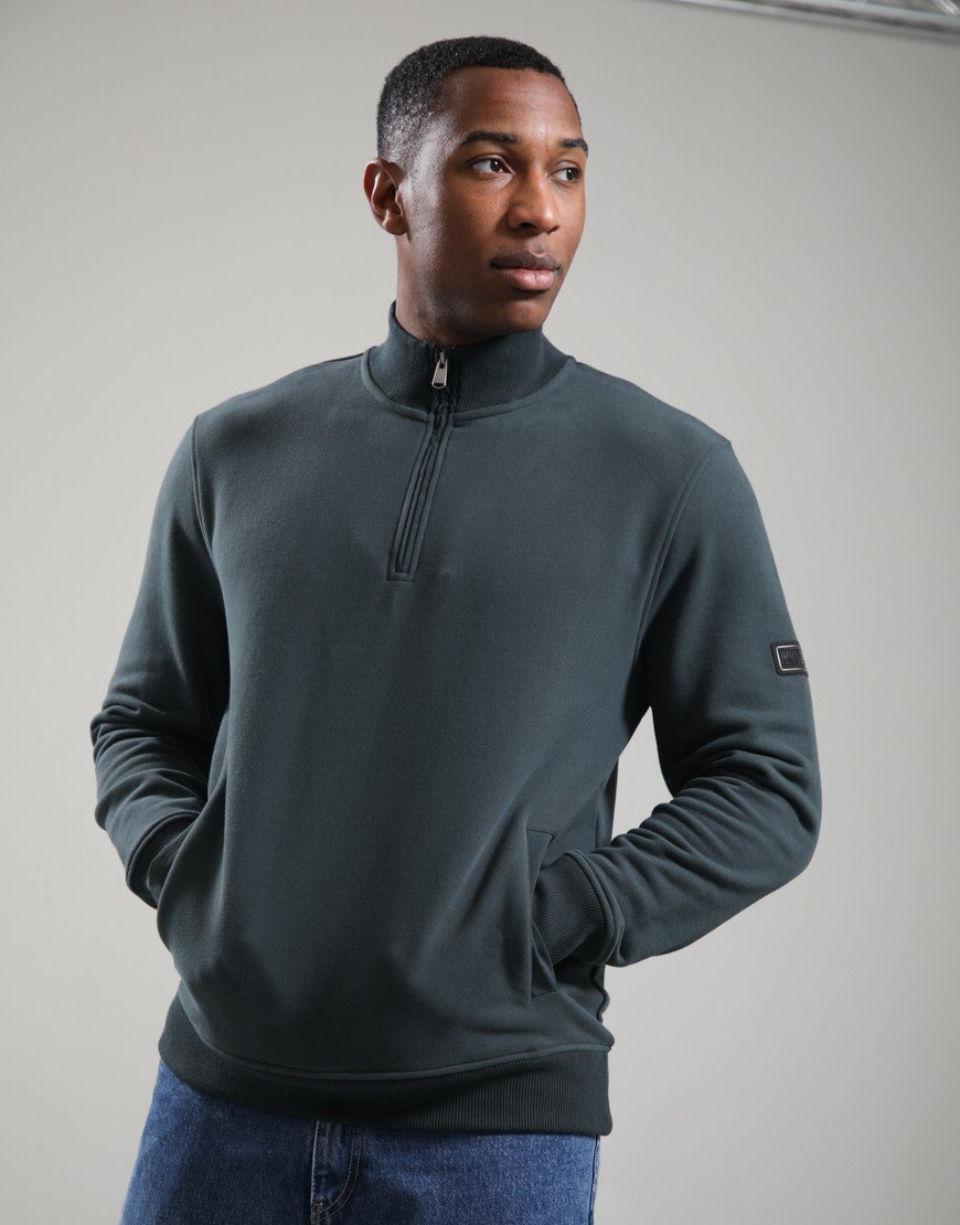 Barbour International Ehan Half Zip Sweatshirt Forest River