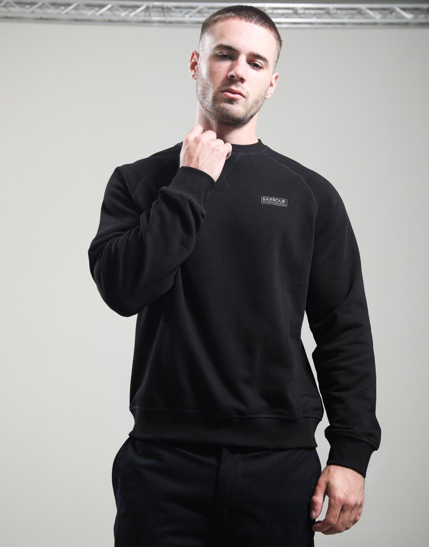Barbour International Essential Crew Neck Sweatshirt Black / Pewter