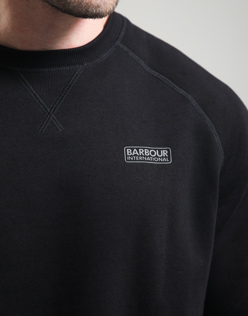 Barbour International Essential Crew Neck Sweatshirt Black / Pewter