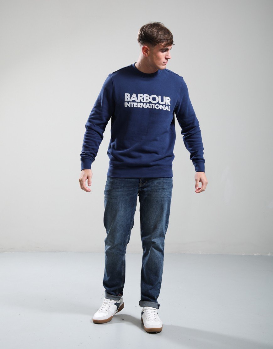 Barbour International Essential Graphic Crew Sweat Insignia Blue