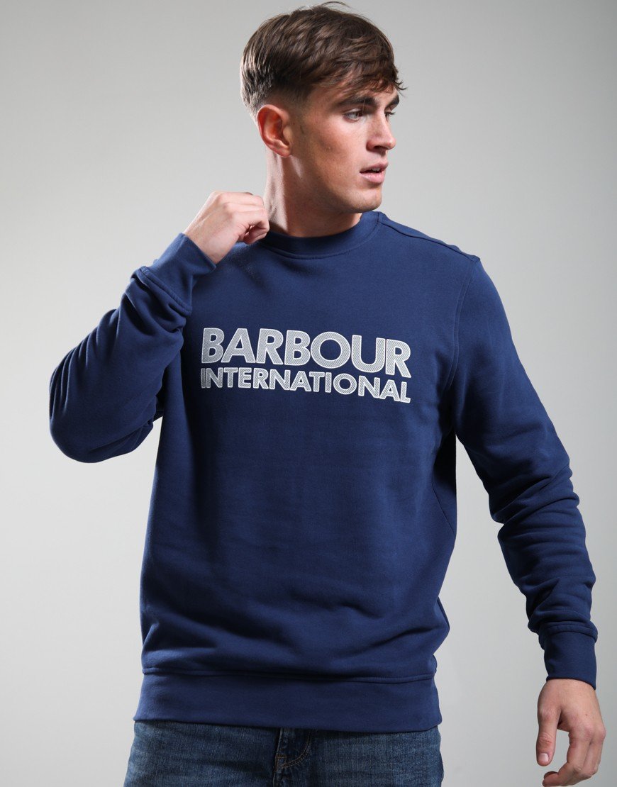 Barbour International Essential Graphic Crew Sweat Insignia Blue