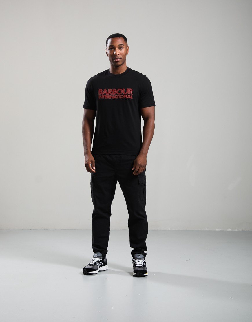 Barbour International Essential Graphic T-Shirt Black/Fire Whirl