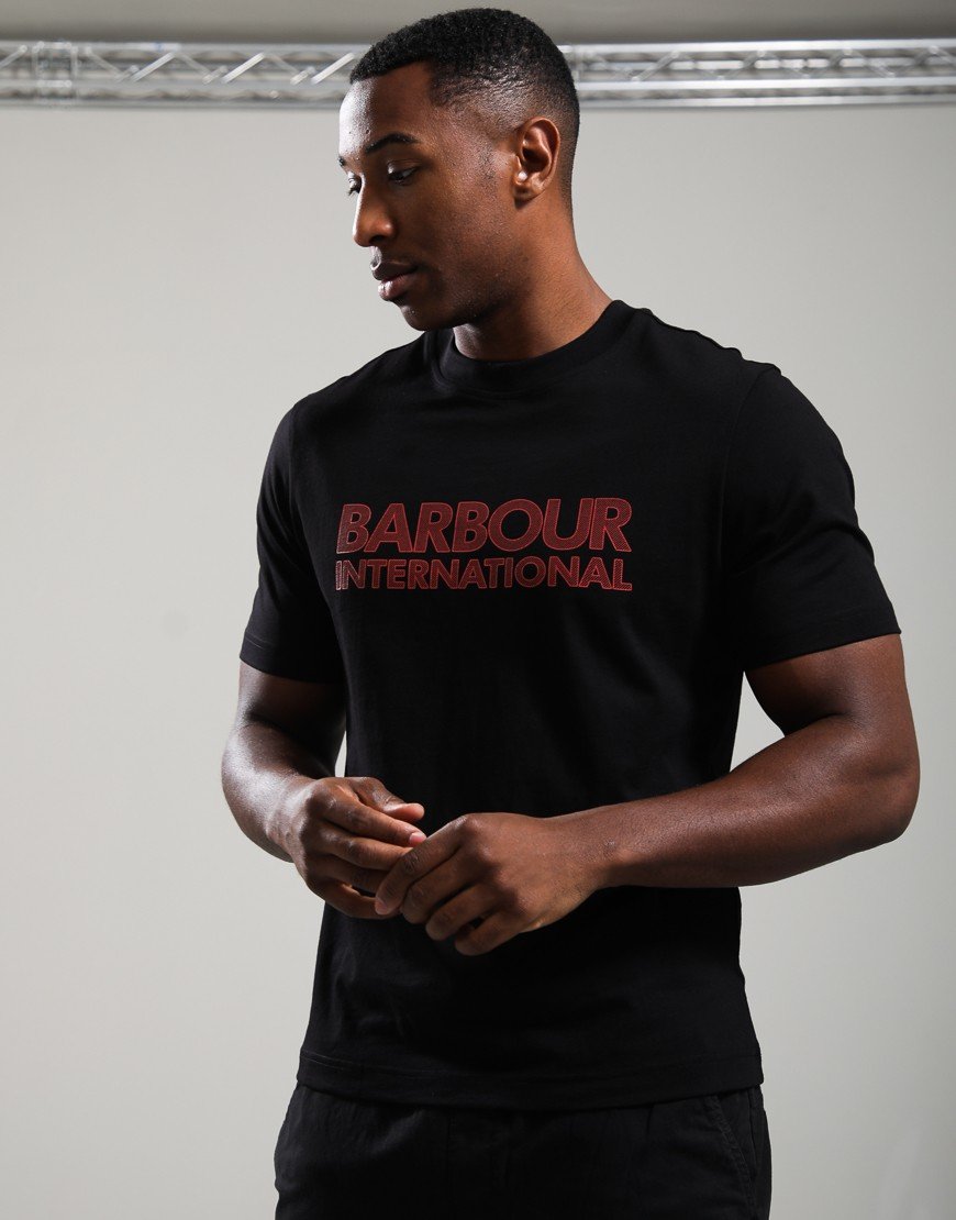 Barbour International Essential Graphic T-Shirt Black/Fire Whirl