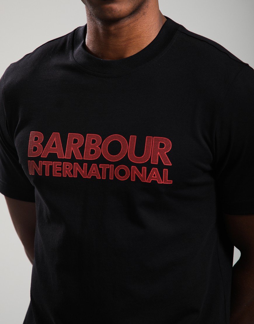 Barbour International Essential Graphic T-Shirt Black/Fire Whirl
