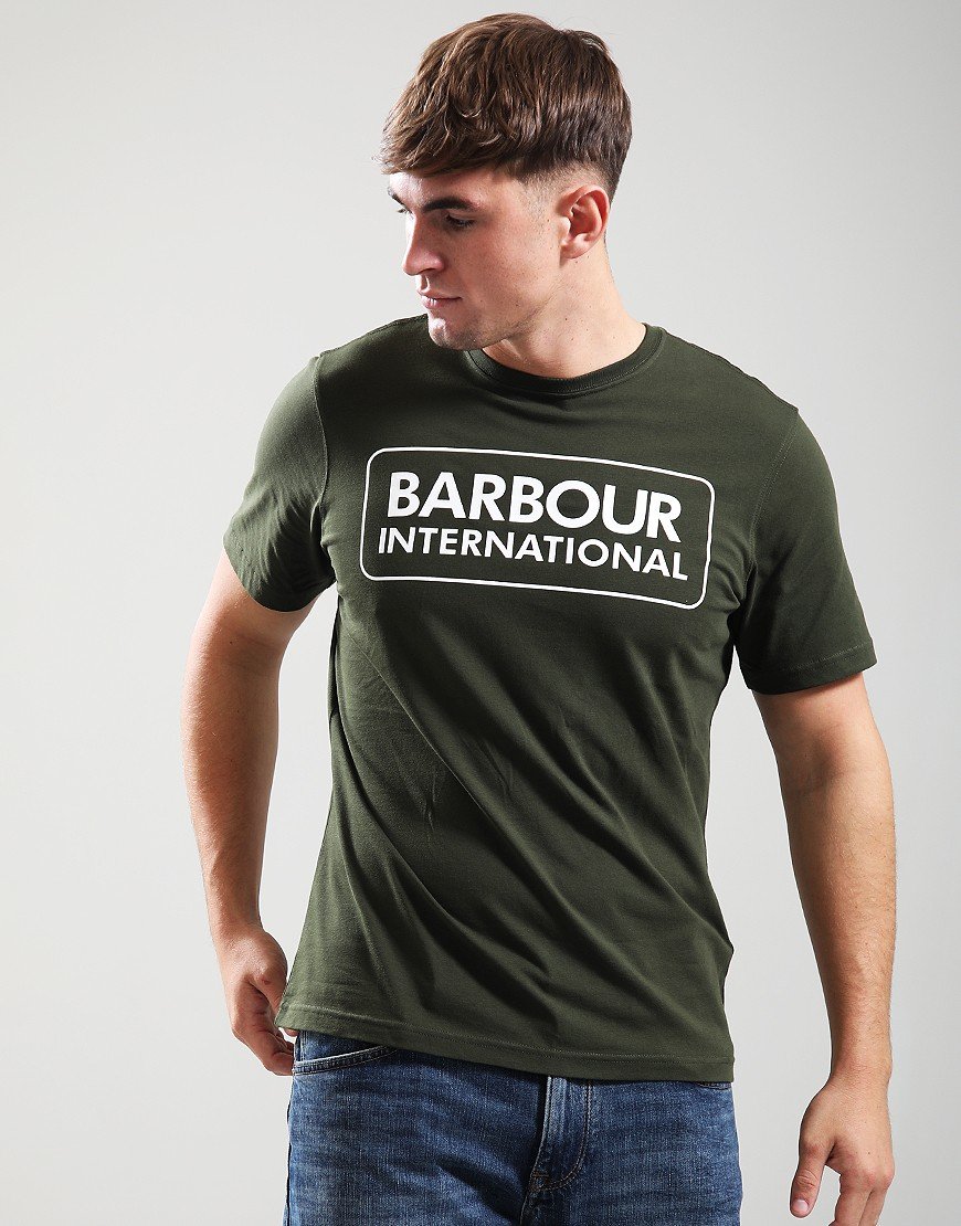 Barbour International Essential Logo T-Shirt Sage/White