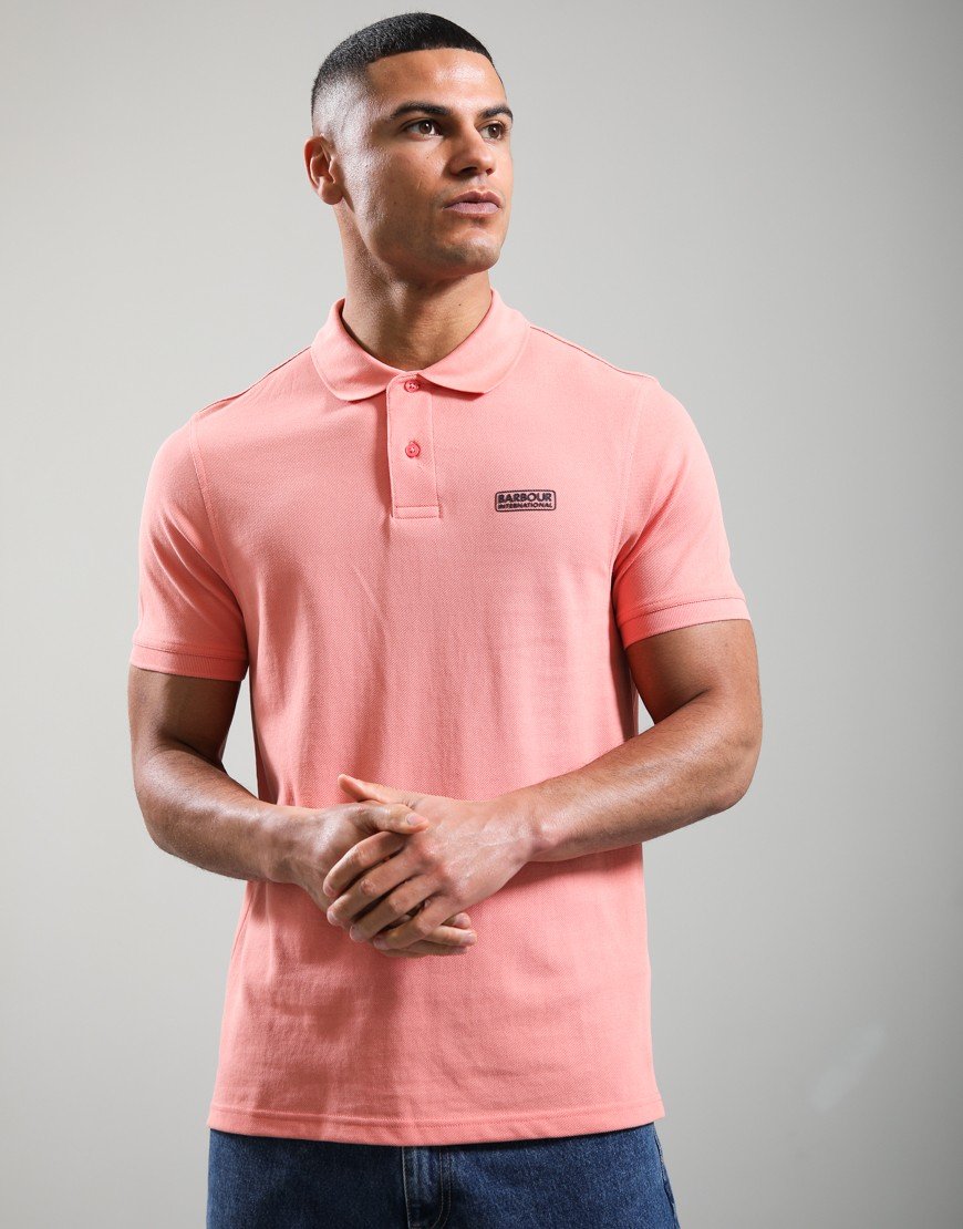 Barbour International Essential Polo Shirt Burnt Coral