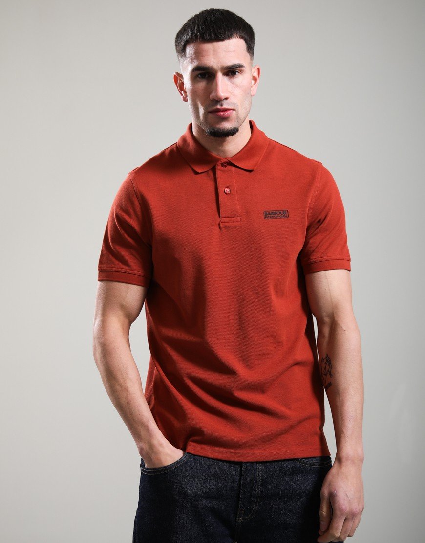 Barbour International Essential Polo Shirt Burnt Henna