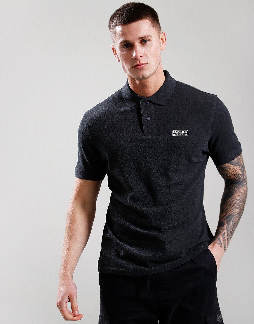 Barbour International Essential Polo Shirt Charcoal