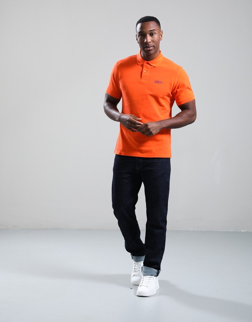 Barbour International Essential Polo Shirt Flame Orange