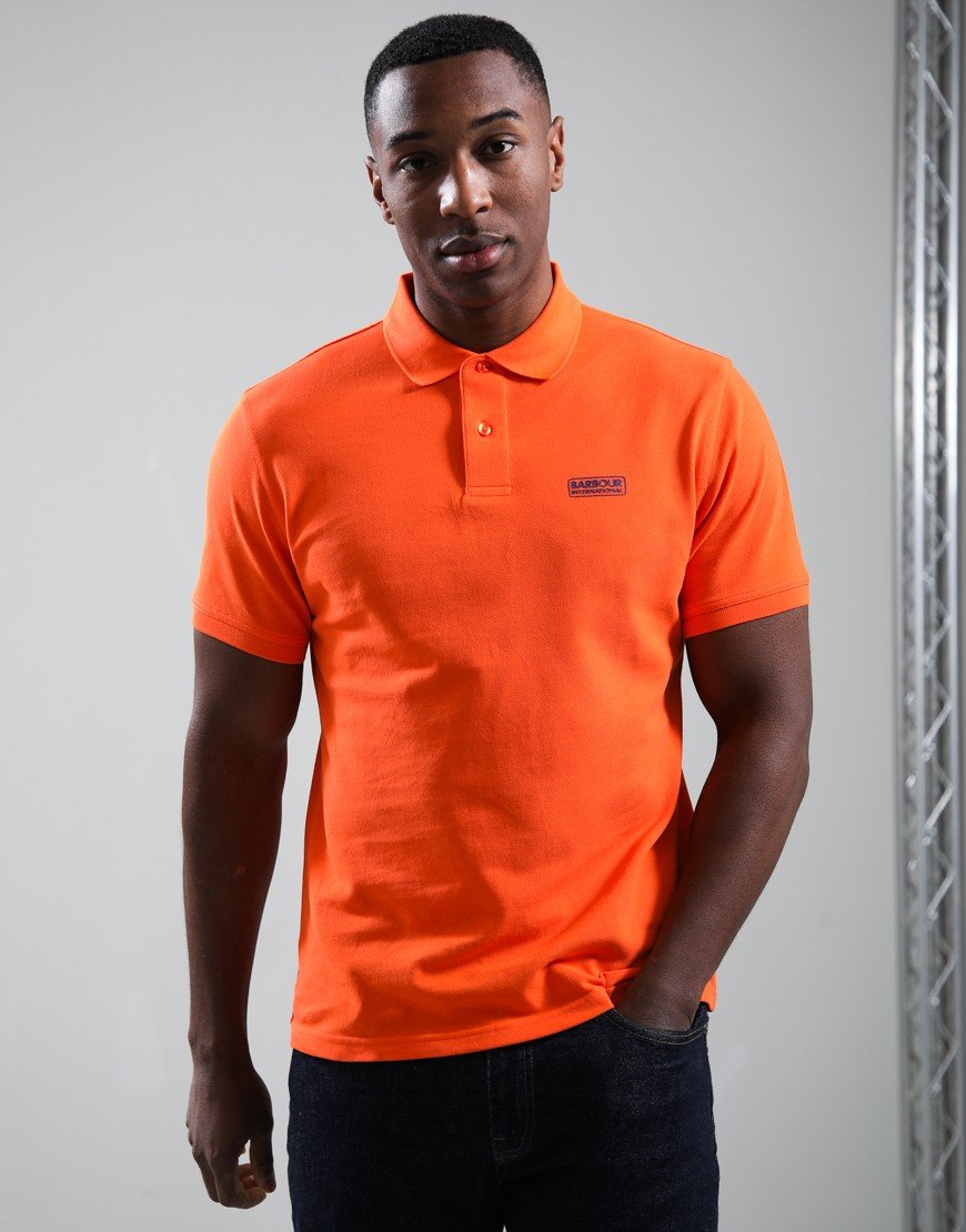 Barbour International Essential Polo Shirt Flame Orange