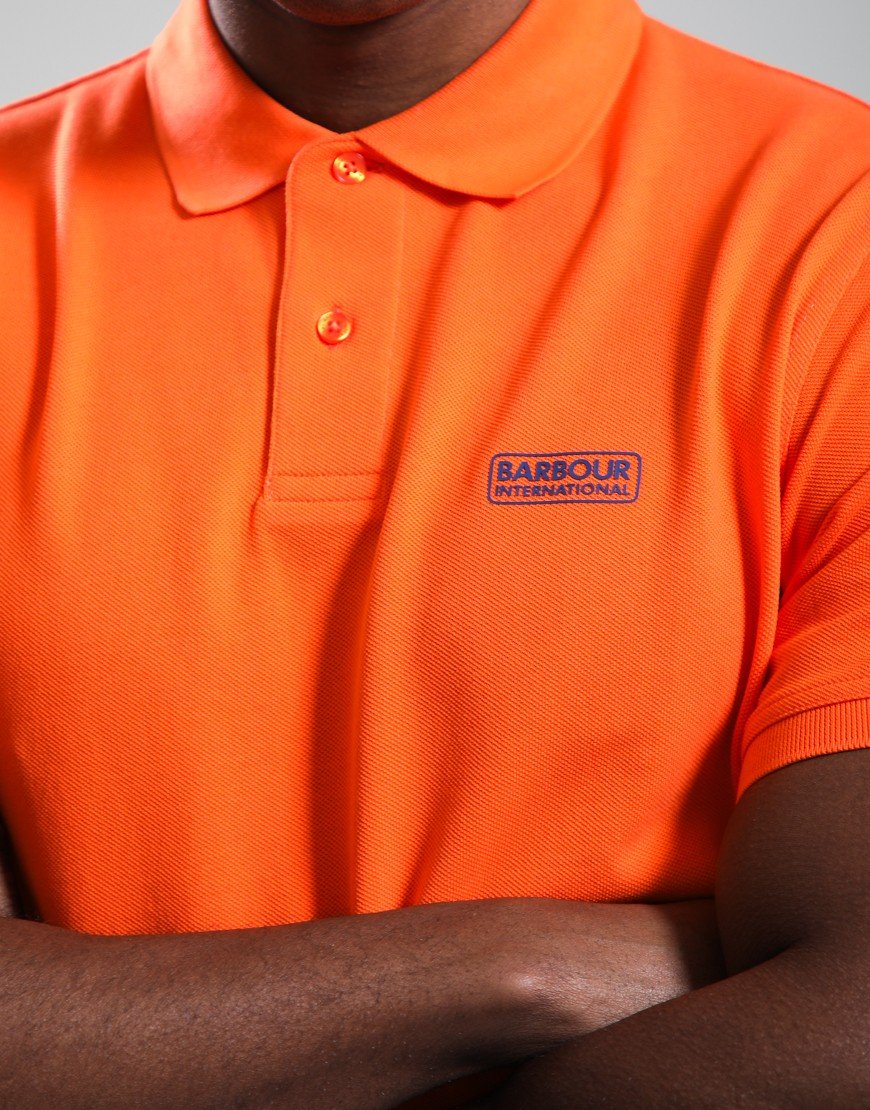 Barbour International Essential Polo Shirt Flame Orange