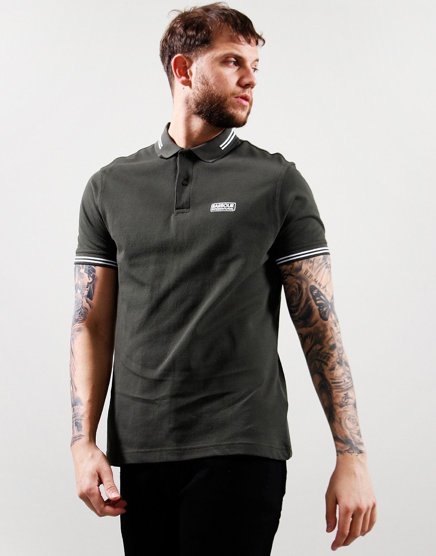 Barbour International Essential Tip Polo Shirt Forest