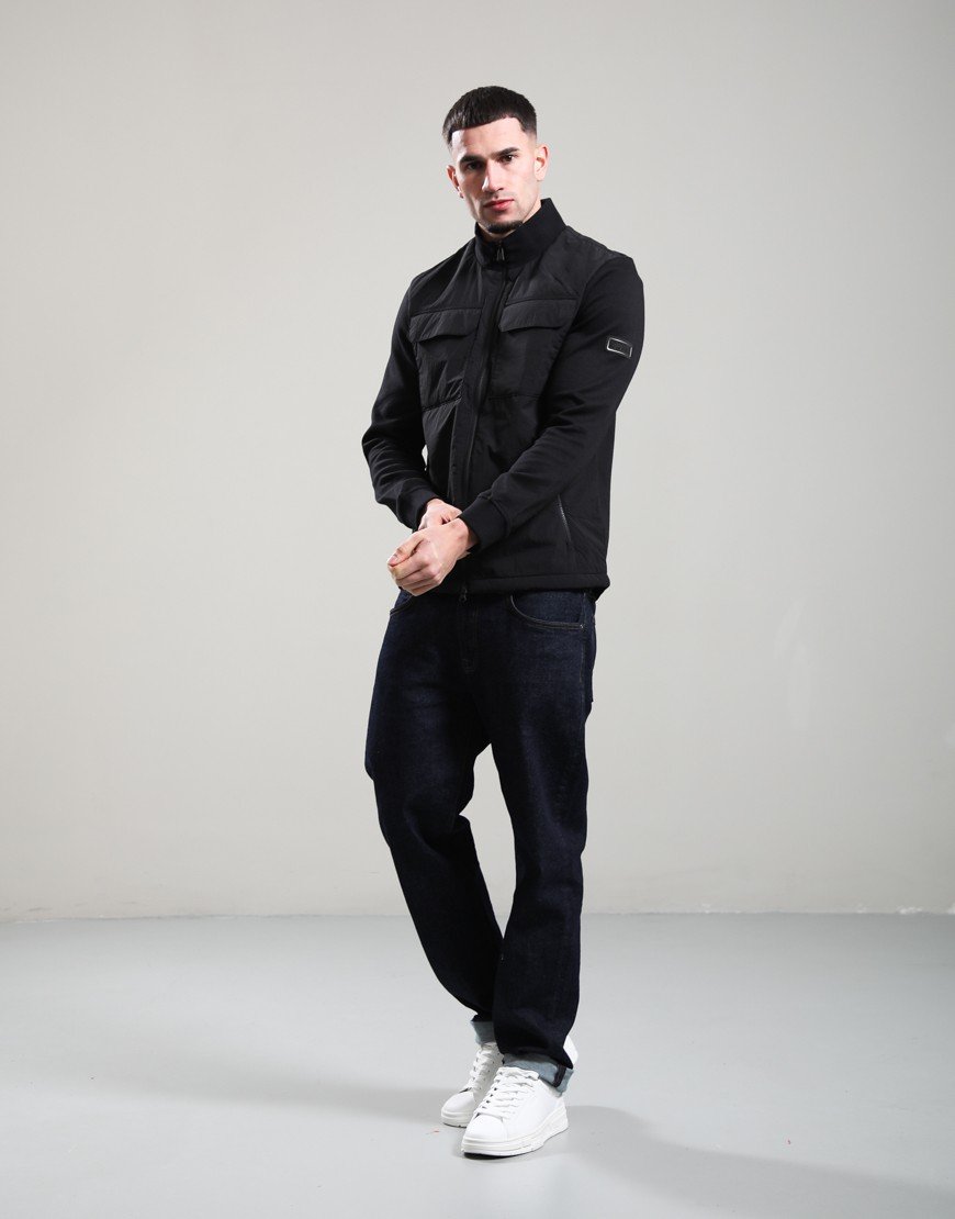 Barbour International Ethan Funnel Neck Quilted Sweat Black