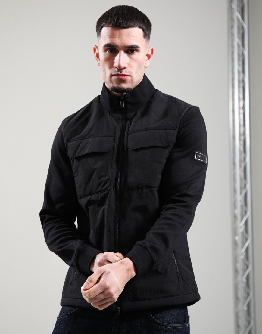 Barbour International Ethan Funnel Neck Quilted Sweat Black