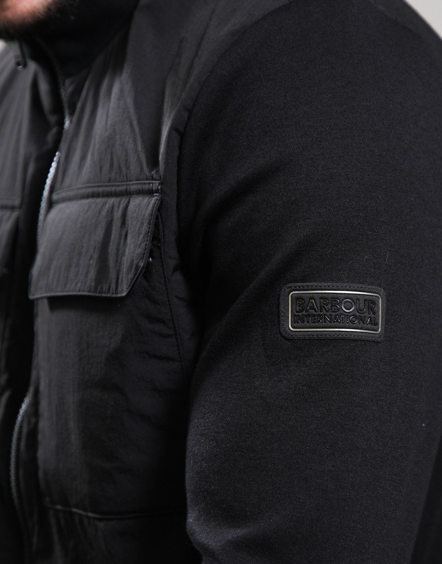 Barbour International Ethan Funnel Neck Quilted Sweat Black