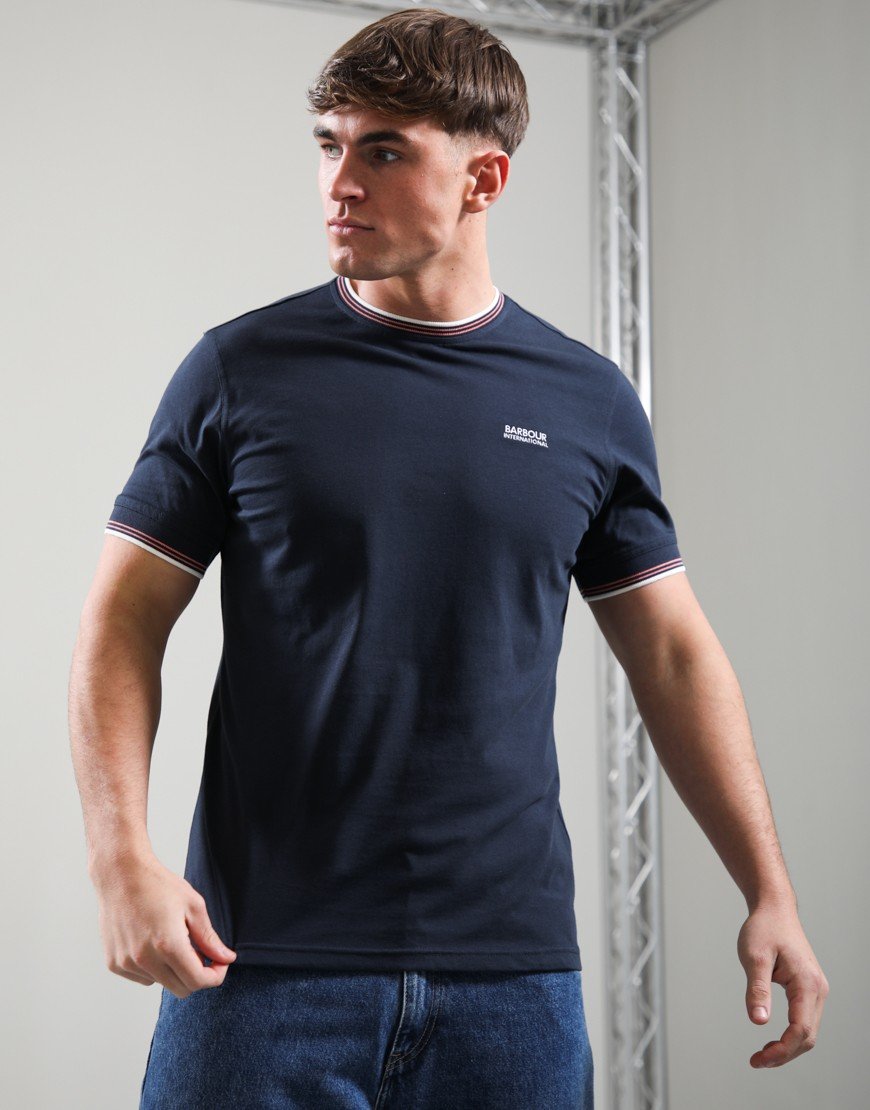 Barbour International Ethan Tipped T-Shirt Navy