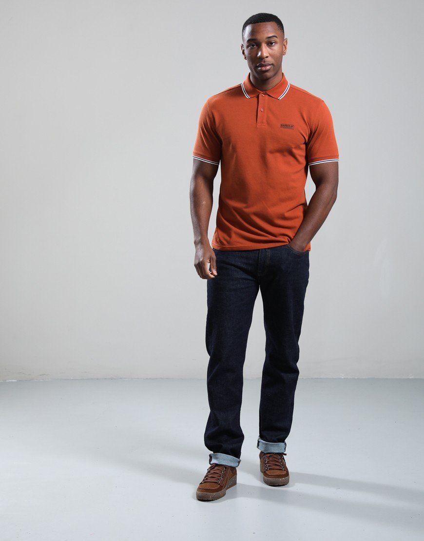 Barbour International Evan Polo Shirt Dark Ginger