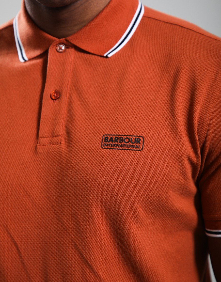 Barbour International Evan Polo Shirt Dark Ginger
