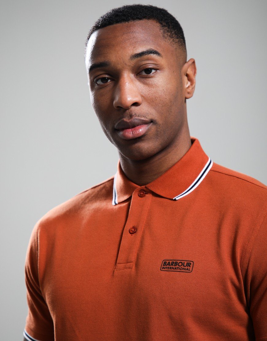 Barbour International Evan Polo Shirt Dark Ginger