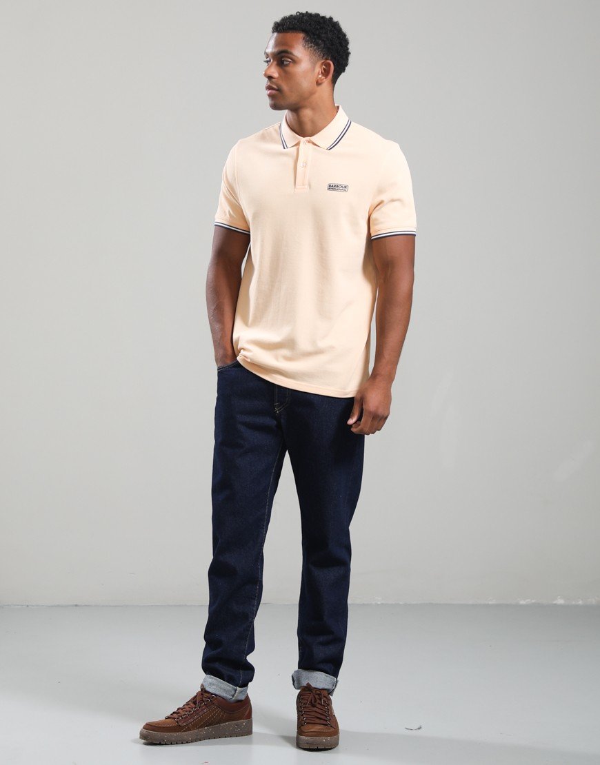 Barbour International Evan Tipped Polo Shirt Bleached Apricot