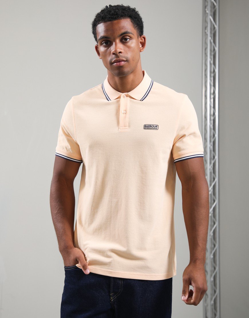 Barbour International Evan Tipped Polo Shirt Bleached Apricot