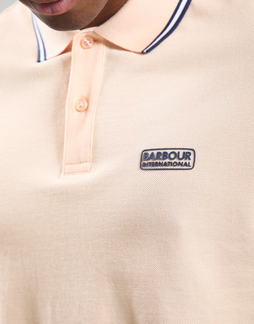 Barbour International Evan Tipped Polo Shirt Bleached Apricot