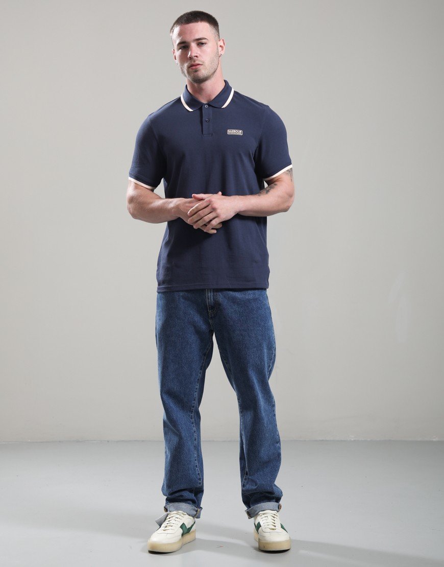 Barbour International Evan Tipped Polo Shirt Oxford Navy