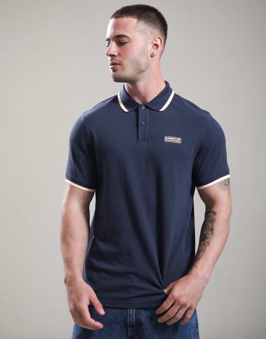 Barbour International Evan Tipped Polo Shirt Oxford Navy