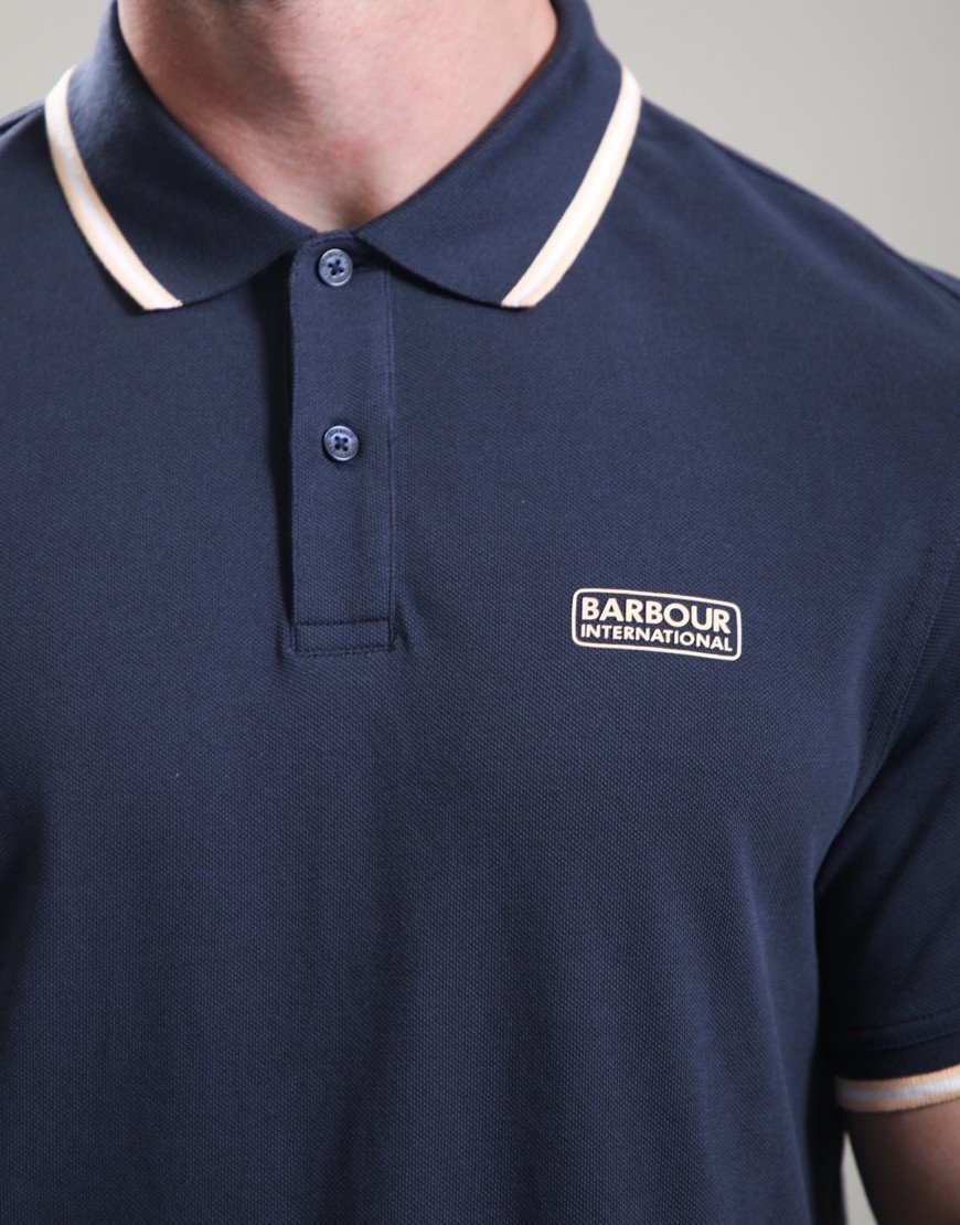 Barbour International Evan Tipped Polo Shirt Oxford Navy