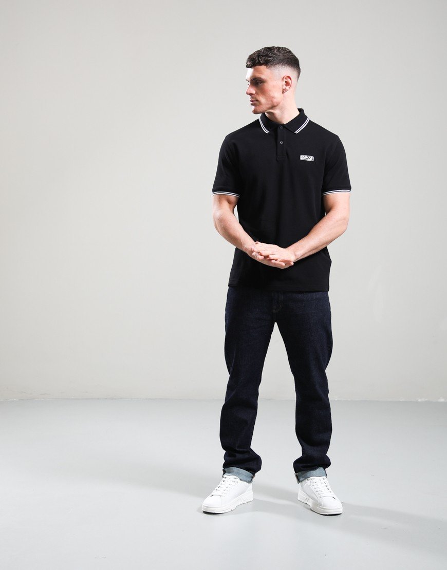 Barbour International Evan Tipped Polo Shirt Black