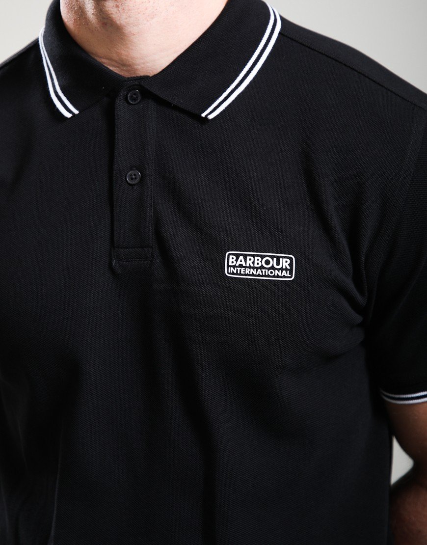 Barbour International Evan Tipped Polo Shirt Black