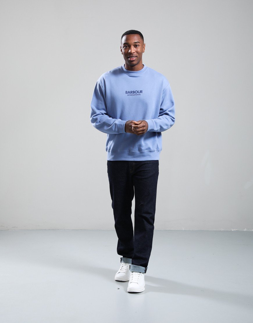 Barbour International Formula OS Crew Sweat Manor Blue