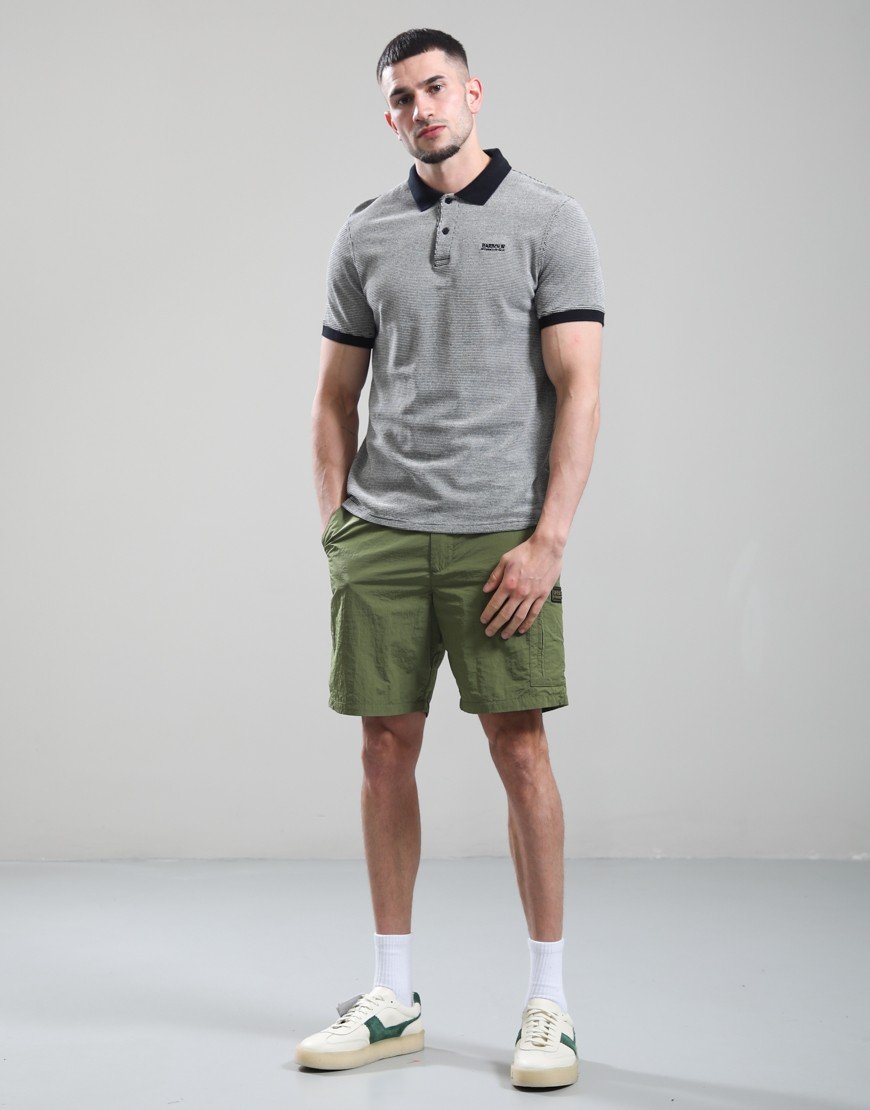 Barbour International Halls Textured Polo Shirt Black