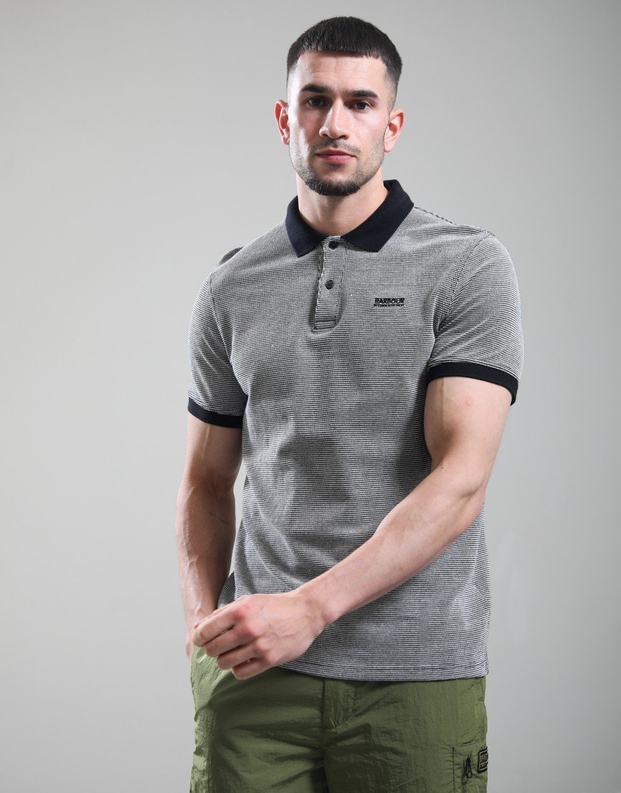 Barbour International Halls Textured Polo Shirt Black
