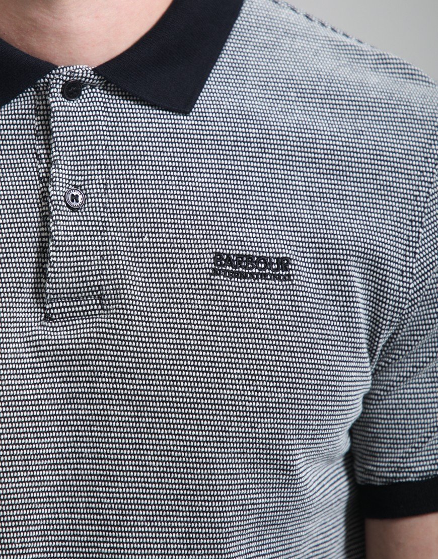 Barbour International Halls Textured Polo Shirt Black