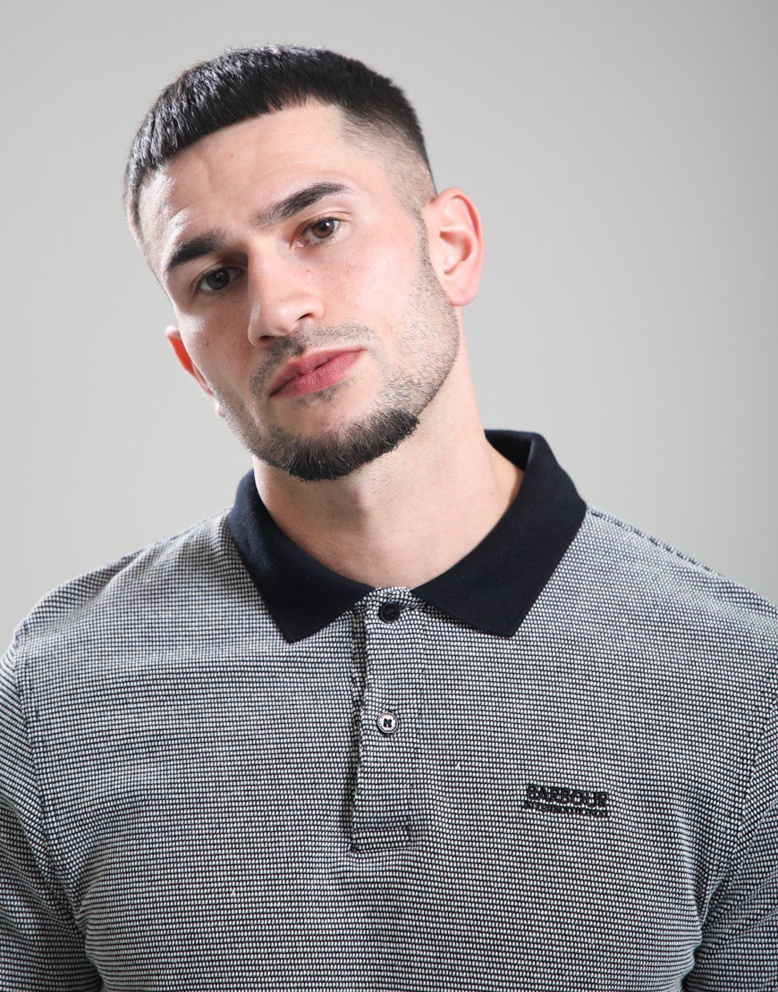 Barbour International Halls Textured Polo Shirt Black