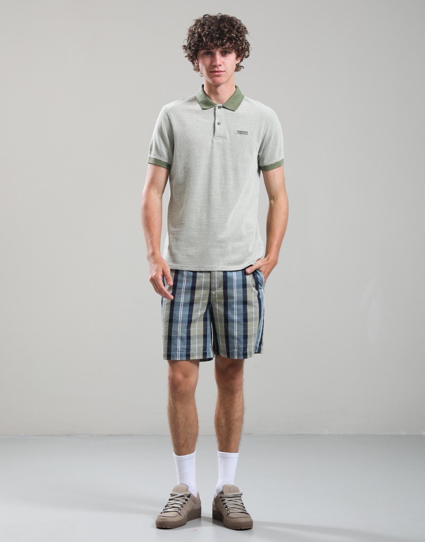 Barbour International Halls Textured Polo Shirt Burnt Olive