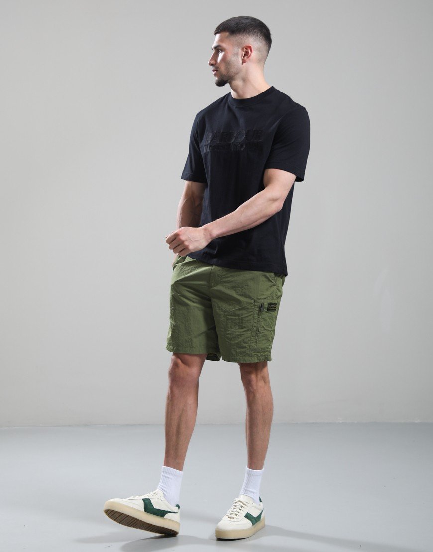 Barbour International Inline Shorts Cable Olive