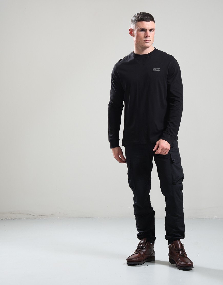 Barbour International Logo Long Sleeve T-Shirt Black/Pewter