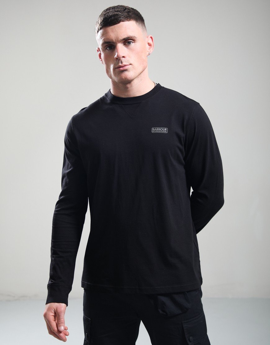 Barbour International Logo Long Sleeve T-Shirt Black/Pewter