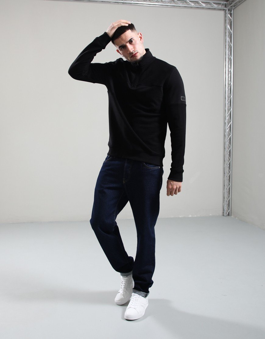 Barbour International Kaspian Half Zip Sweat Black