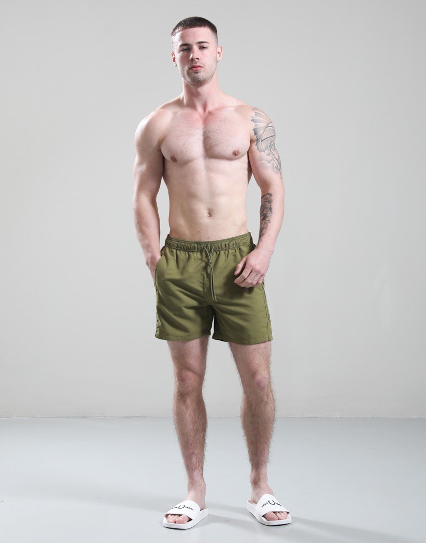 Barbour International Large Logo Swim Shorts Cable Olive