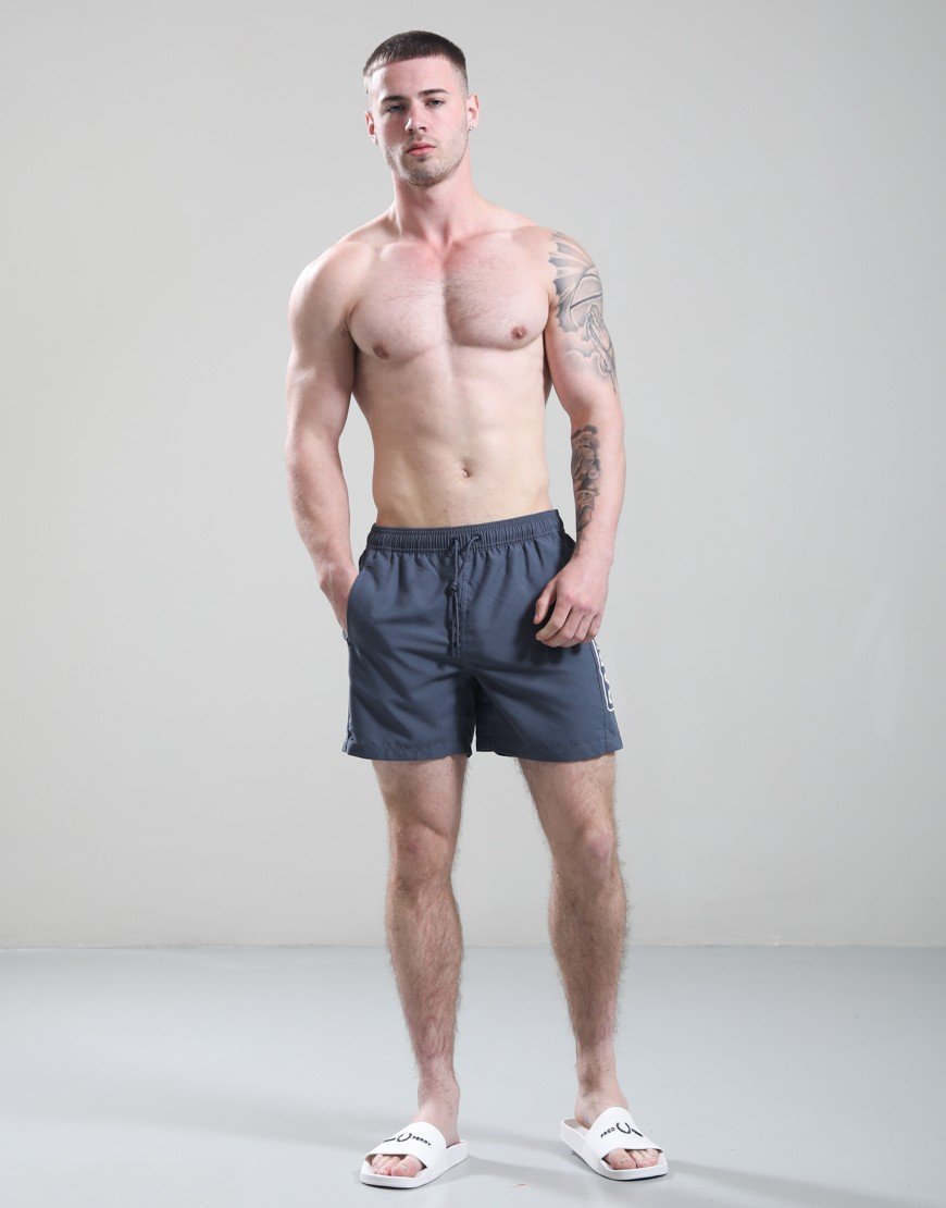 Barbour International Large Logo Swim Shorts Storm Grey