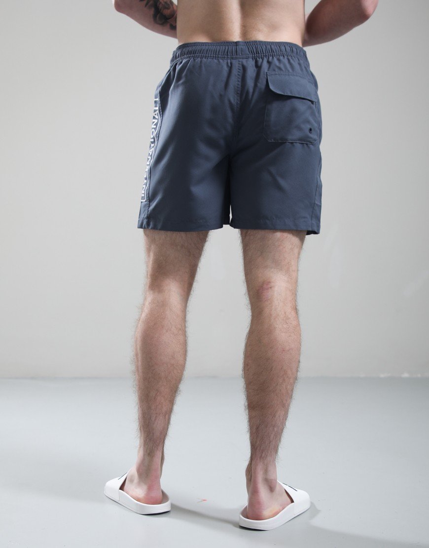 Barbour International Large Logo Swim Shorts Storm Grey