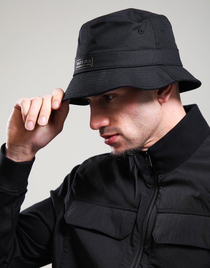 Barbour International Norton Drill Bucket Hat Black/Shadow