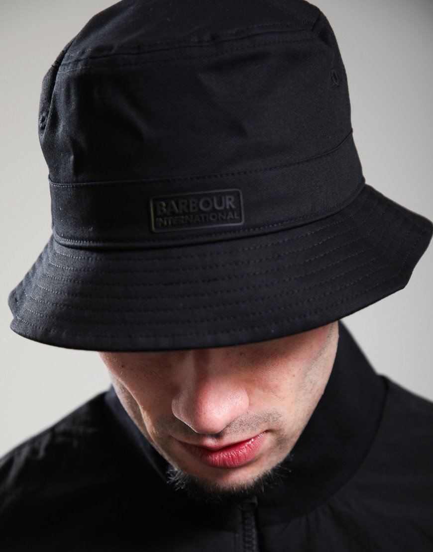 Barbour International Norton Drill Bucket Hat Black/Shadow
