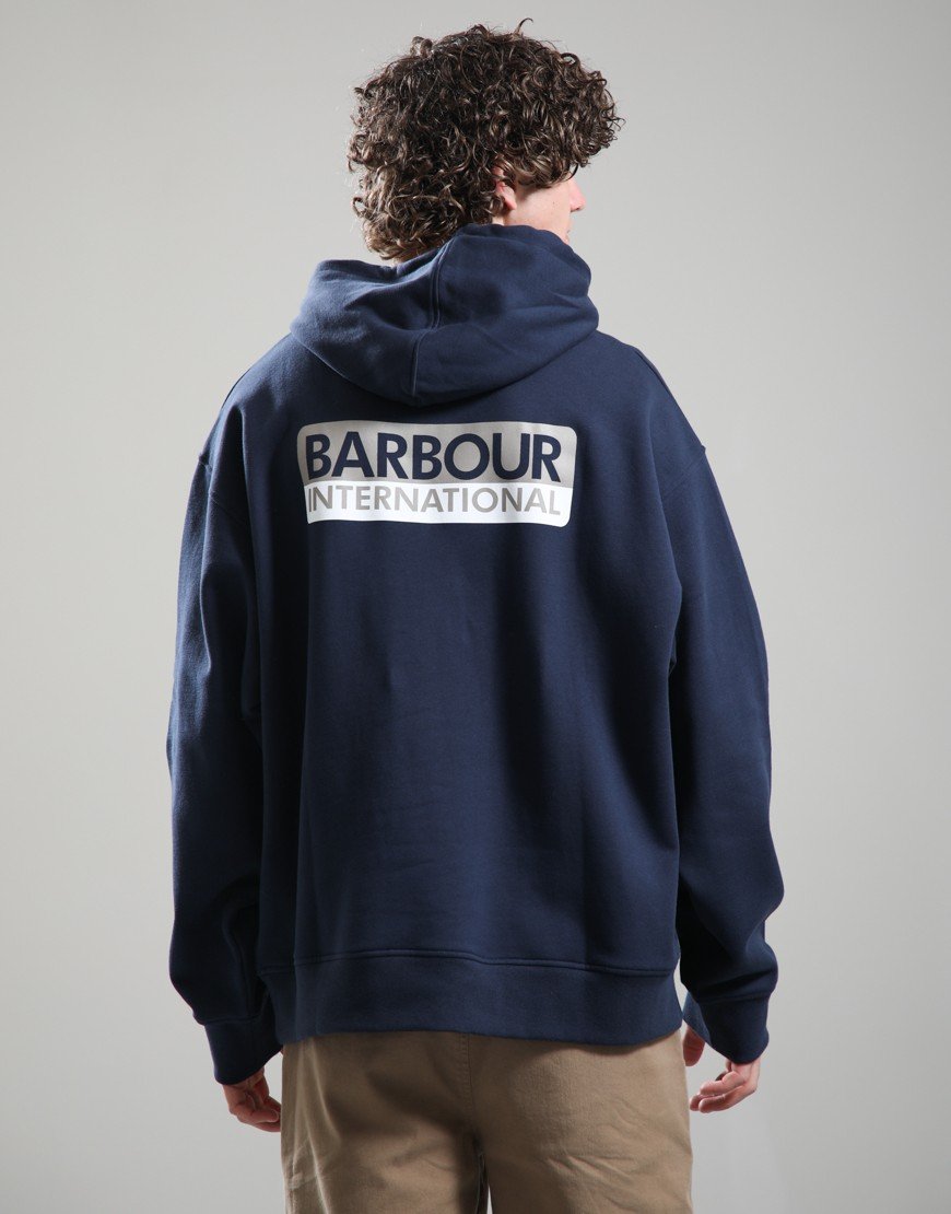 Barbour International Wendell Oversized Hoodie Navy
