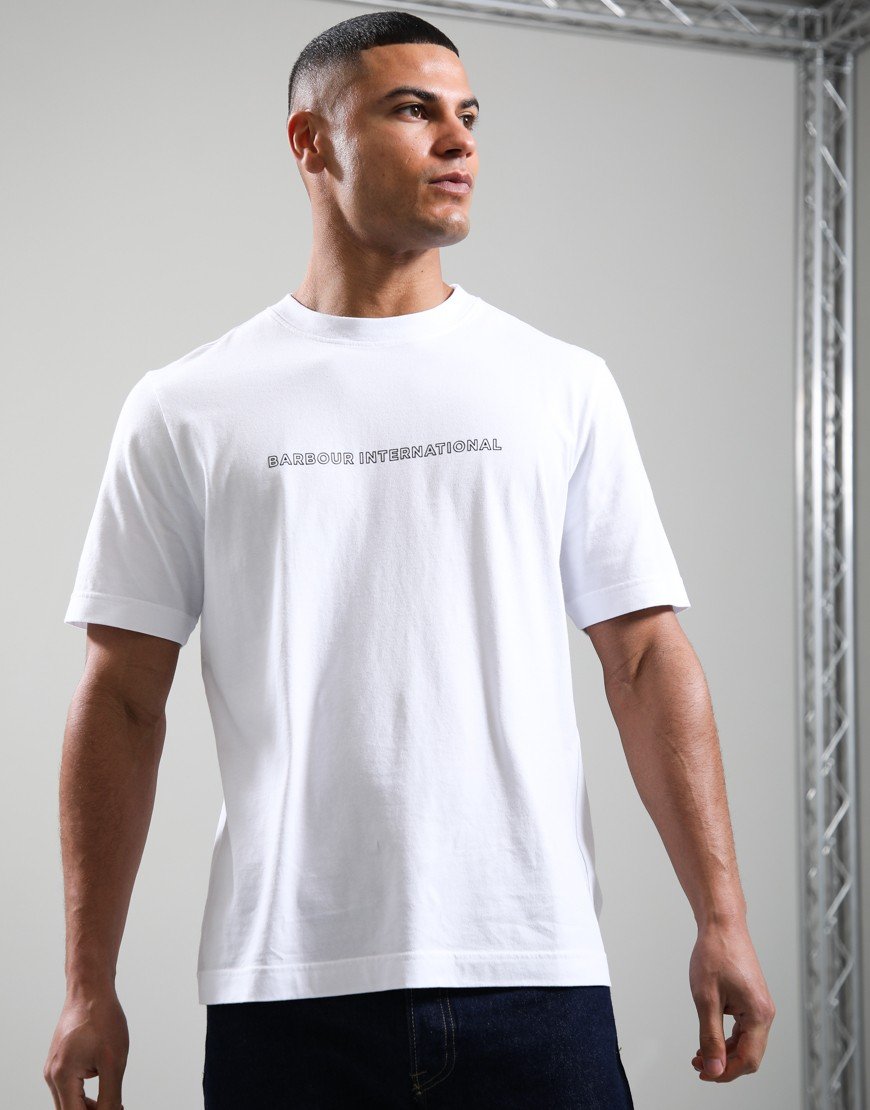 Barbour International Outline Motor Graphic T-Shirt White