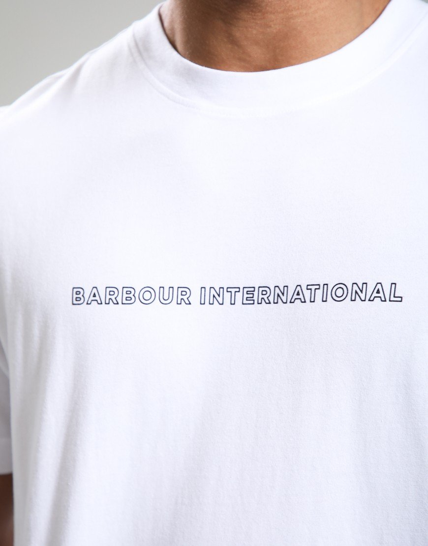Barbour International Outline Motor Graphic T-Shirt White