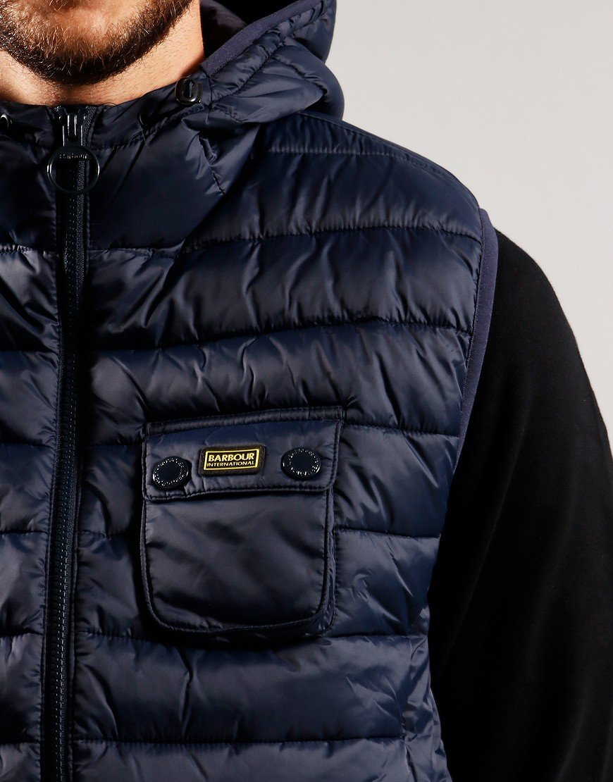 barbour navy gilet